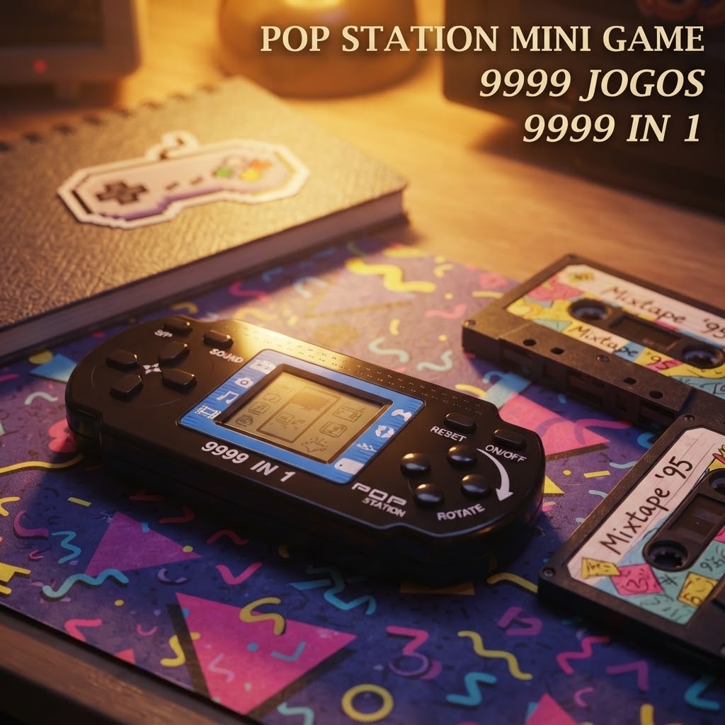 Mini Game Portátil Retrô Pop Station 9999 em 1 — Clássico Jogos de Mão ZC-3050B