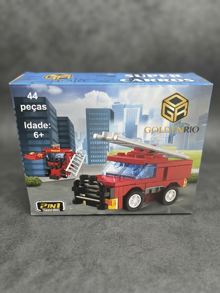 Blocos de Montar Robô de Resgate Bombeiros 4 em 1 — Golden Rio Super Carros