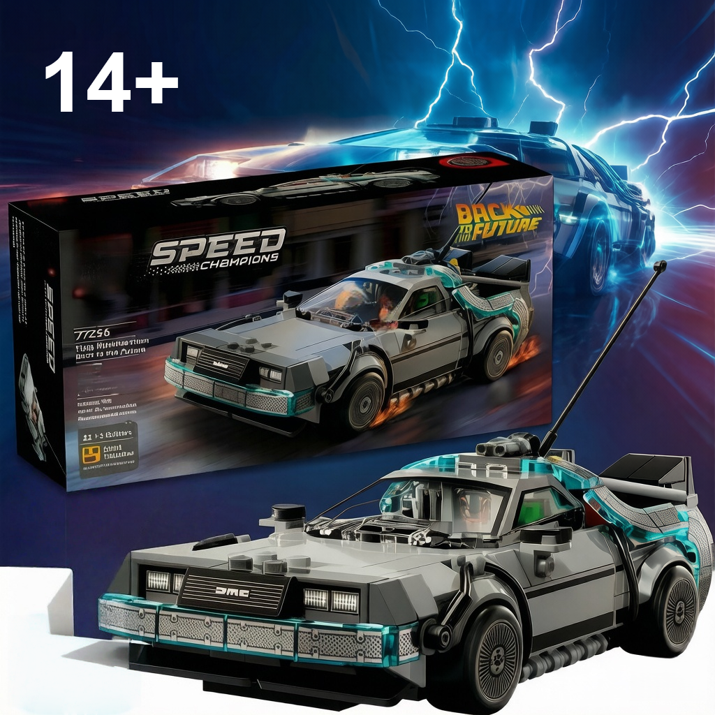 Blocos de Montar DeLorean Máquina do Tempo — De Volta Para o Futuro MOC