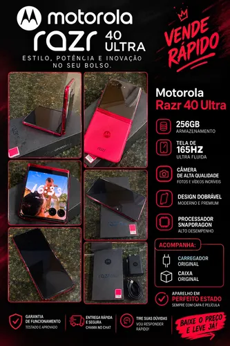 Motorola Razr 40 Ultra 5G 256GB Viva Magenta 8GB RAM (Seminovo)